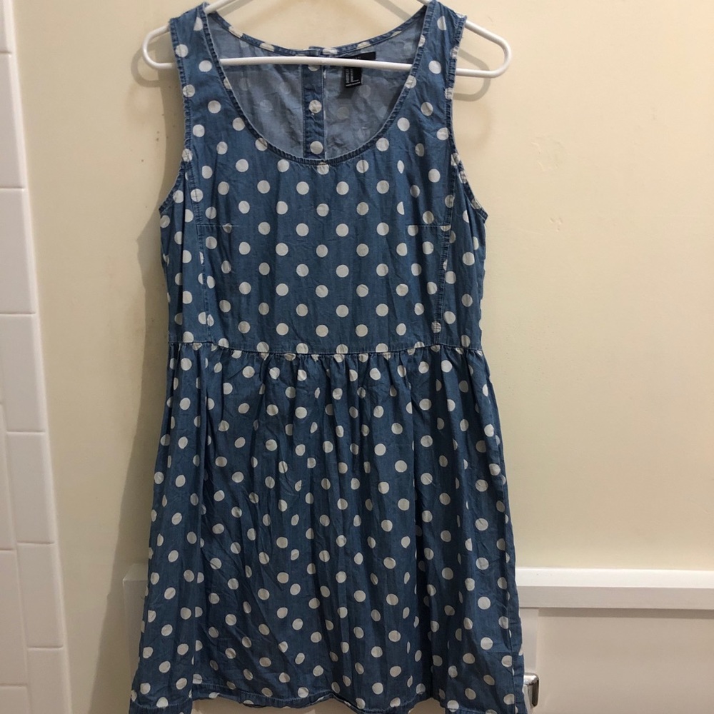 Polka dot jean dress